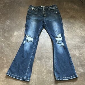 Women's Distressed Blue Jeans